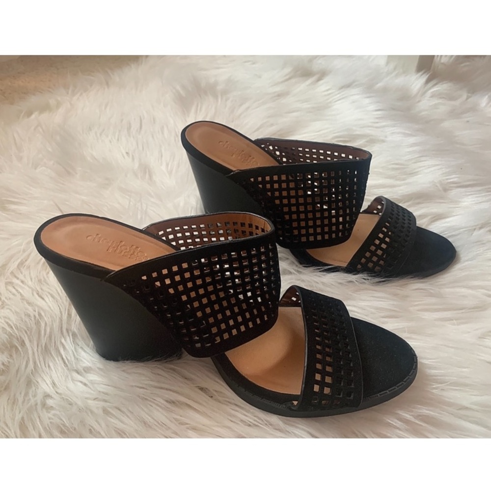 Black Caged Low Heels